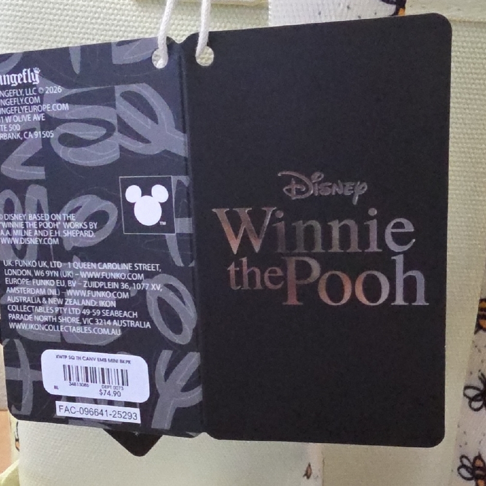 Loungefly Disney Winnie The Pooh Pale Yellow Backpack. NWT - Picture 3 of 10